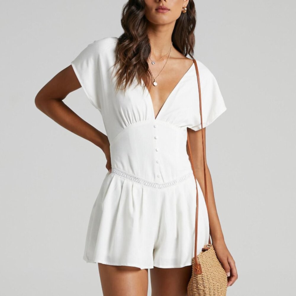 Showpo Emilija Playsuit in White